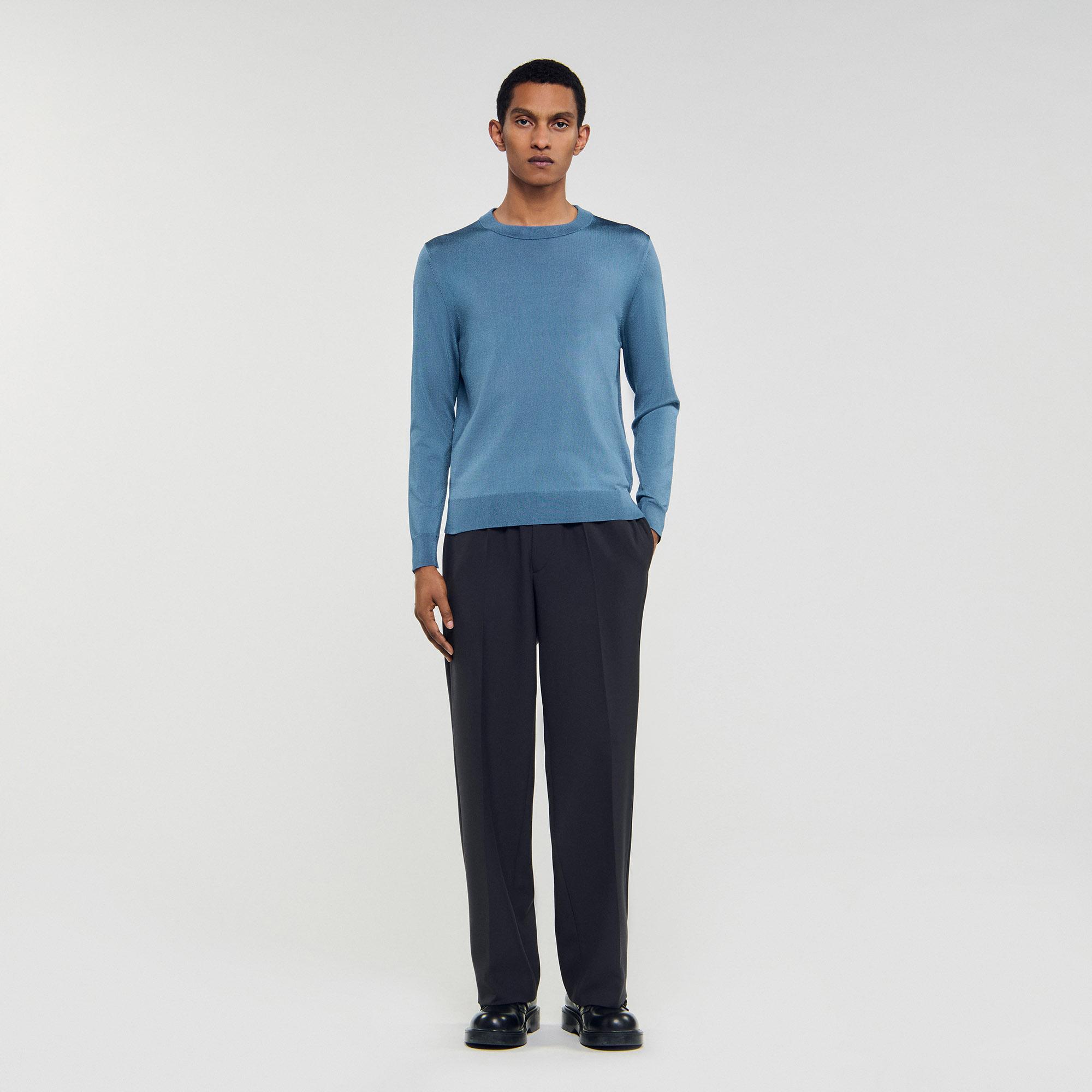 ［国内発送］ SANDRO★メンズ SANDRO ジップアップ シャツ | ブルー | FARFETCH JP